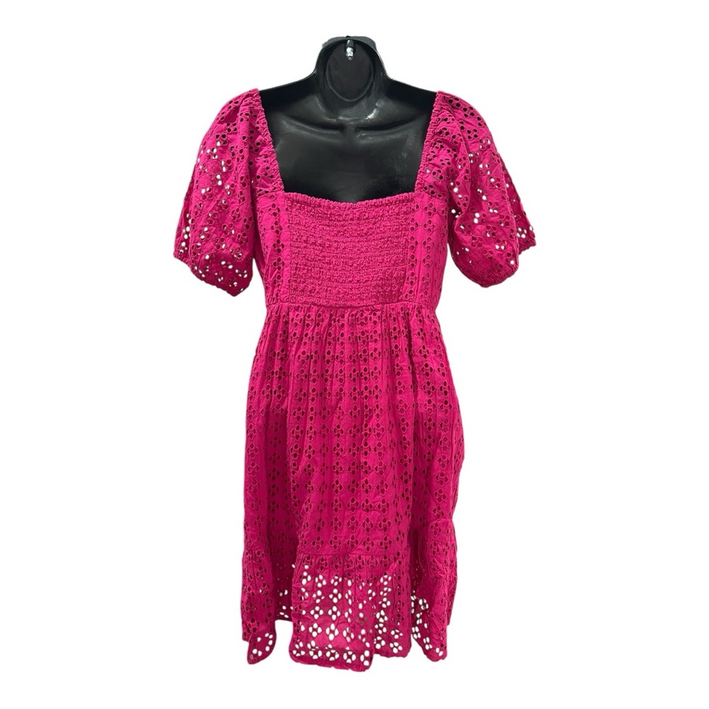La Blanca Women's Saltwater Sands Cotton Eyelet Cover-Up Dress size S Magenta - Picture 5 of 8